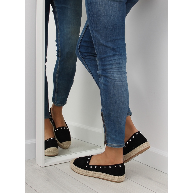 Espadrilles noires pour femmes 99-17 noir le noir 1