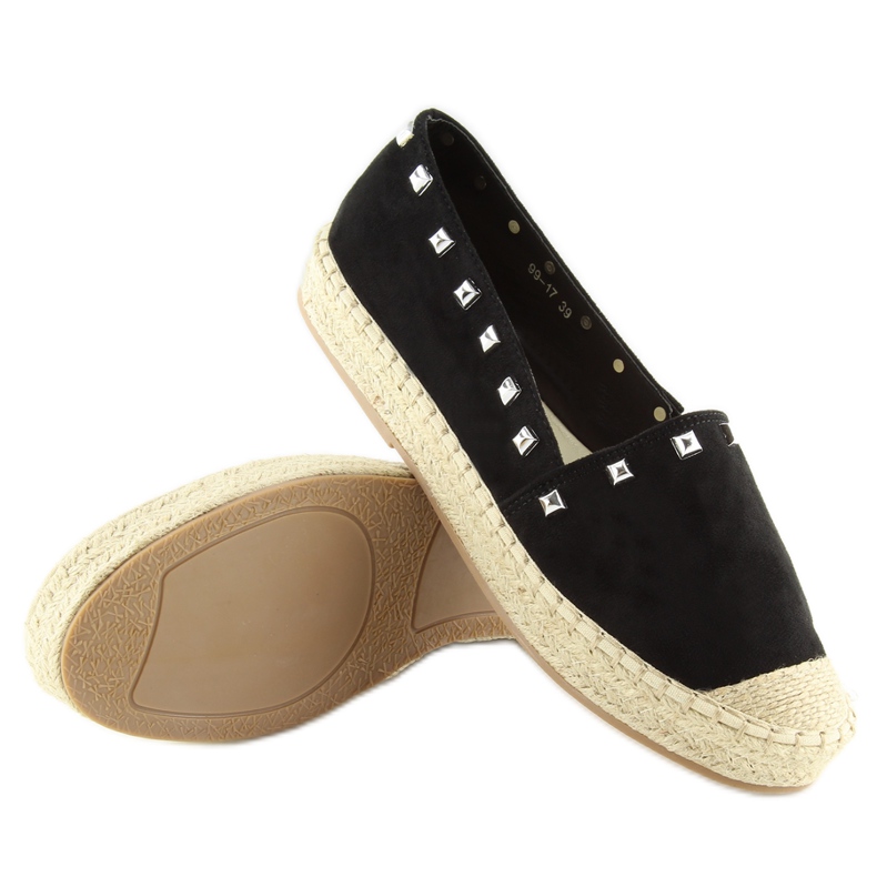 Espadrilles noires pour femmes 99-17 noir le noir 2