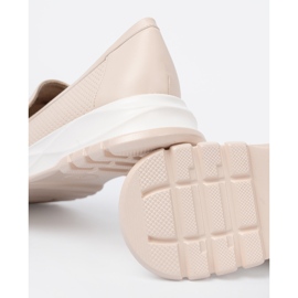 Shelvt Mocassins beige légers avec un élément doré décoratif 2