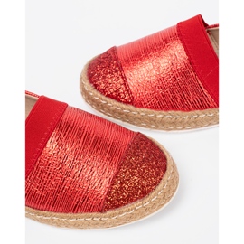 Goodin Espadrilles rouges avec fil brillant 1