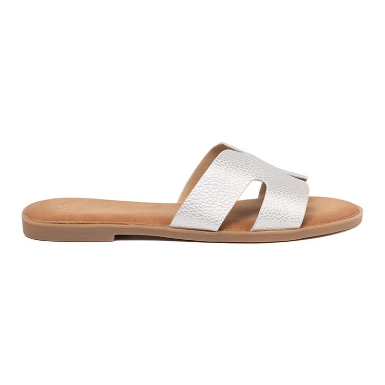 Shelvt Pantres de femmes argentées avec découpes 2