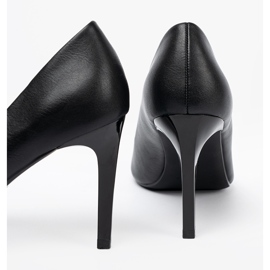 Sergio Leone Pompes noires classiques sur un talon haut le noir 2