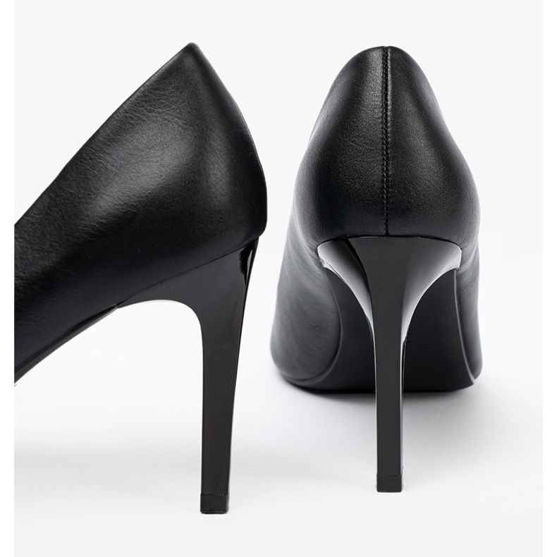 Sergio Leone Pompes noires classiques sur un talon haut 2