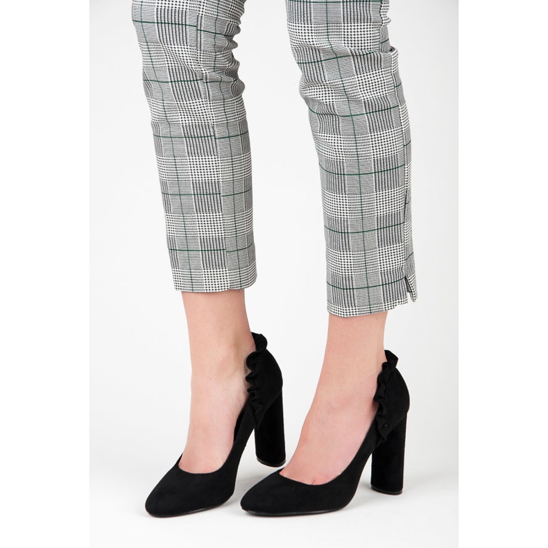 Seastar Escarpins sur tige avec volant noir 1