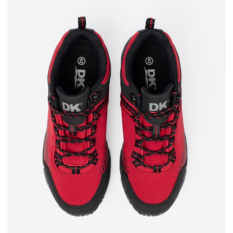 Chaussures de trekking homme sur semelle épaisse rouge DK noir 2