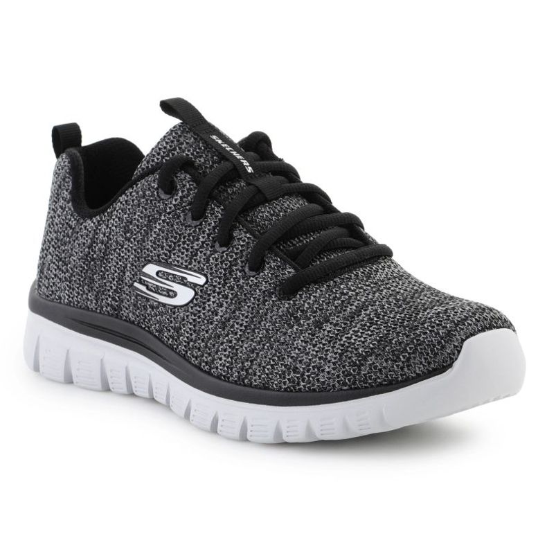 Chaussures skechers gracieuses fortune torsadée m 12614-bkw noir 1