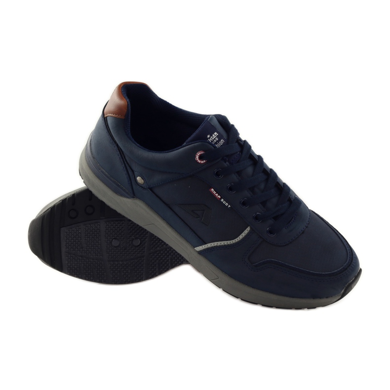 American Club Chaussures de sport homme American 610184 baskets bleu marine 3