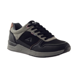 American Club Chaussures de sport pour hommes américaines 610184 noires gris 1