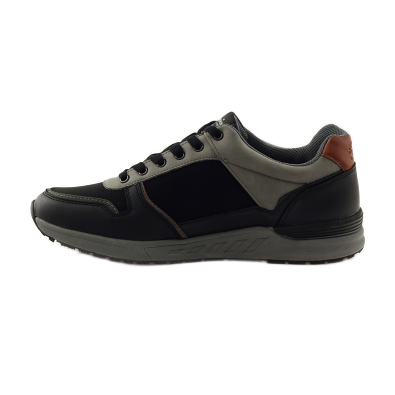 American Club Chaussures de sport pour hommes américaines 610184 noires le noir gris 2