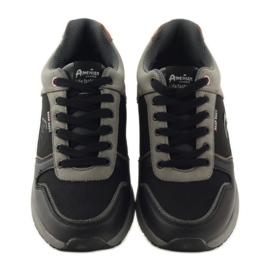 American Club Chaussures de sport pour hommes américaines 610184 noires gris 4