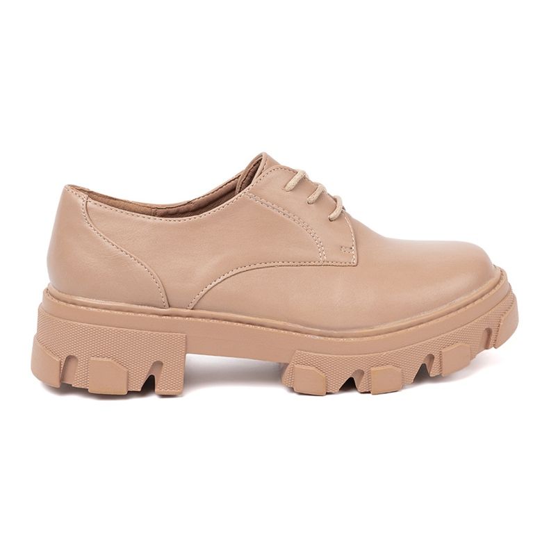 Shelvt Chaussures liées au beige sur la plate-forme 1