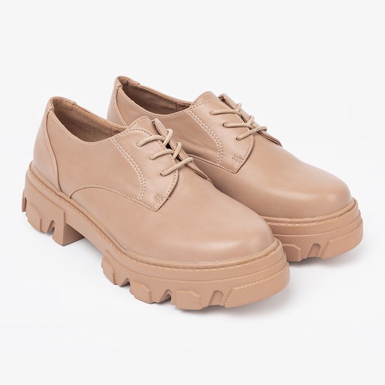 Shelvt Chaussures liées au beige sur la plate-forme 2