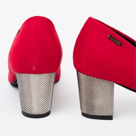 Goodin Pompes pour femmes rouges sur un poteau en argent 2 Goodin Pompes pour femmes rouges sur un poteau en argent 2