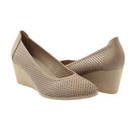 M.Daszyński Escarpins compensés femme Daszyński 113 beige 3