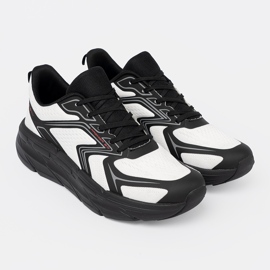 Shelvt Chaussures de sport blanches et noires confortables avec une structure en filet 4