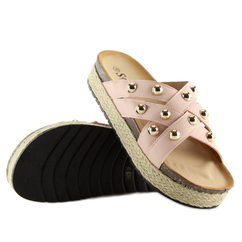 Chaussons espadrilles rose CK22P rose 1