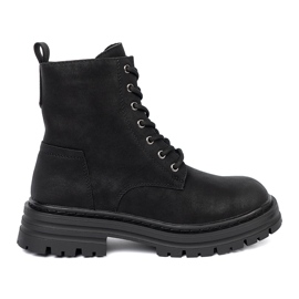 Chaussures des femmes noires avec laçage et la bande de roulement Sergio Leone 2