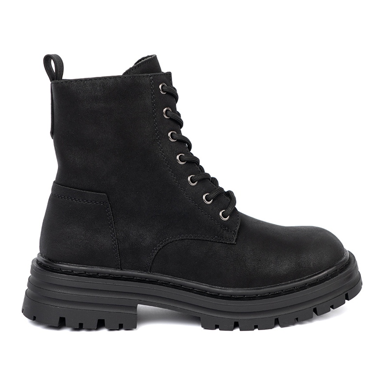 Chaussures des femmes noires avec laçage et la bande de roulement Sergio Leone 2