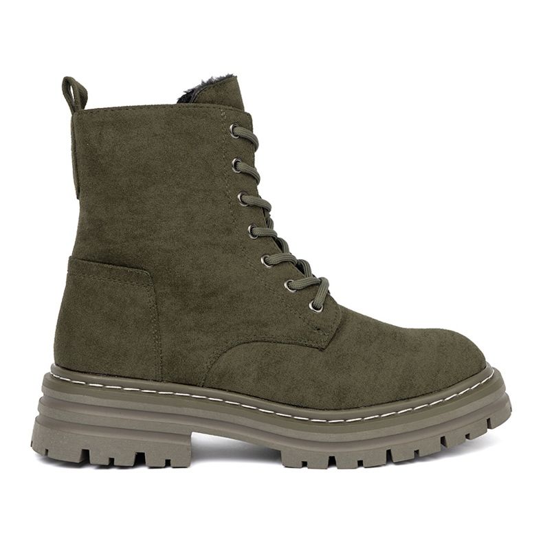 Bottes féminines vert foncé avec finition en daim Sergio Leone 2