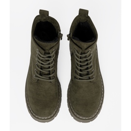 Bottes féminines vert foncé avec finition en daim Sergio Leone 4