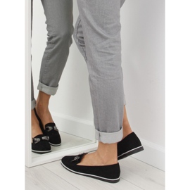 Mocassins noirs pour femmes JN-182 noir 2