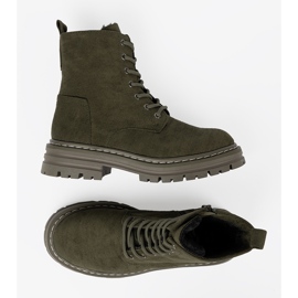 Bottes féminines vert foncé avec finition en daim Sergio Leone 5