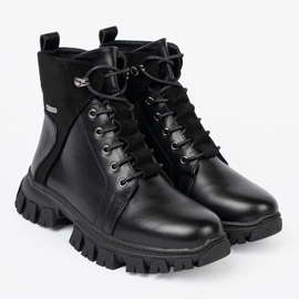Bottes noires avec une semelle massive et un curseur Sergio Leone le noir 3