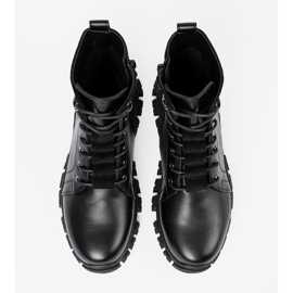 Bottes noires avec une semelle massive et un curseur Sergio Leone le noir 4