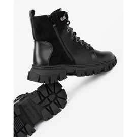 Bottes noires avec une semelle massive et un curseur Sergio Leone le noir 1