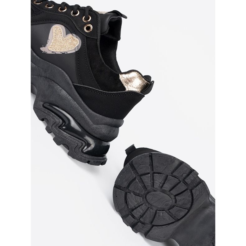 Shelvt Baskets noires avec un cœur doré décoratif le noir 1