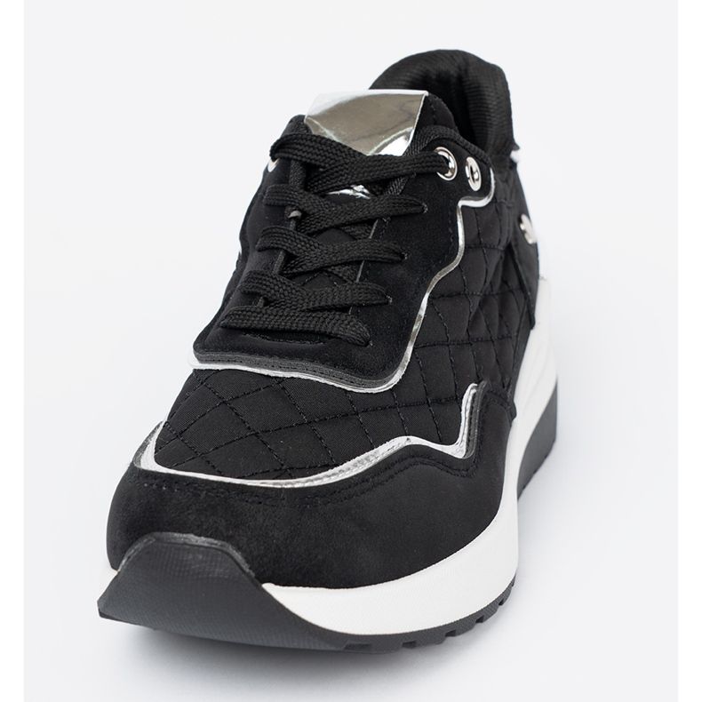 Shelvt Baskets compensées femme noires 1