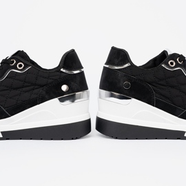 Shelvt Baskets compensées femme noires 2