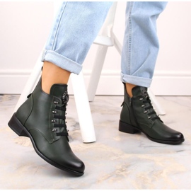 Bottines isolées à talons plats Jezzi W JEZ412B vert 2