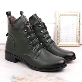 Bottines isolées à talons plats Jezzi W JEZ412B vert 3