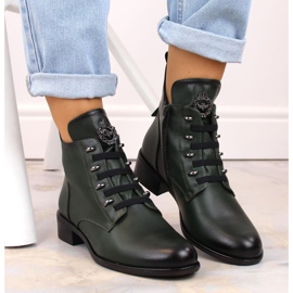 Bottines isolées à talons plats Jezzi W JEZ412B vert 4