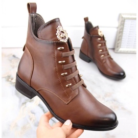 Bottines isolées à talons plats Jezzi W JEZ412C marron brun 1