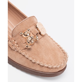 Shelvt Chaussures beige pour coins en daim 1