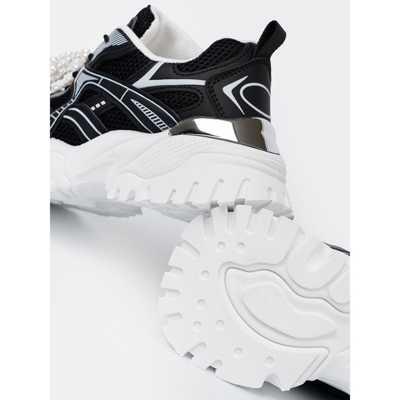 Shelvt Baskets noires avec un arc blanc et des perles 1