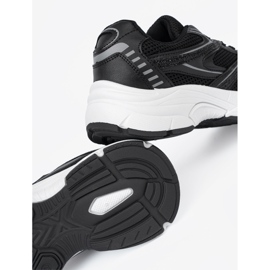 Shelvt Baskets noires avec maille et semelle blanche 1