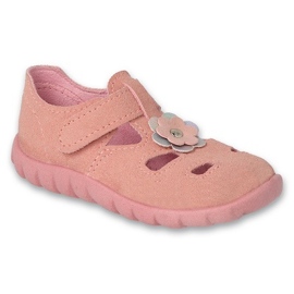 Chaussons enfants Befado 535P005 rose avec une fleur 3