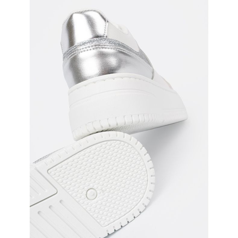 Shelvt Baskets blanches et argentées avec des détails chatoyants multicolore 2