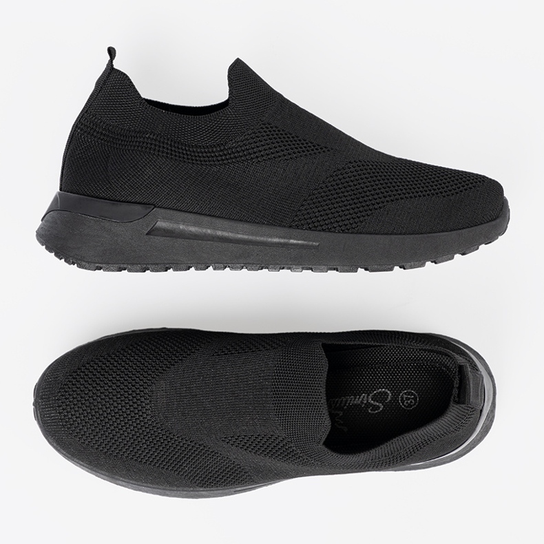 Shelvt Chaussures de sport à enfiler en noir 1