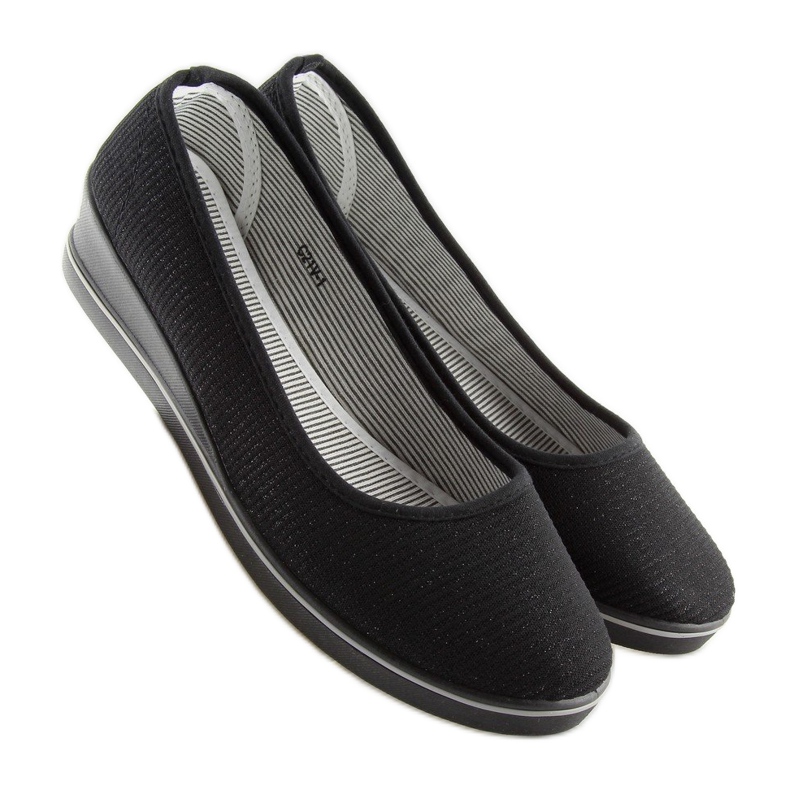 Ballerines compensées noires c21v noires le noir 1
