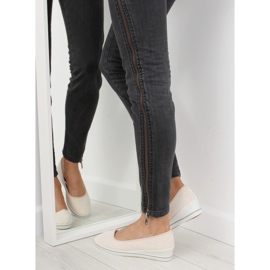 Or c21v Ballerines compensées dorées brun jaune 5