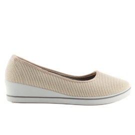 Or c21v Ballerines compensées dorées brun jaune 6