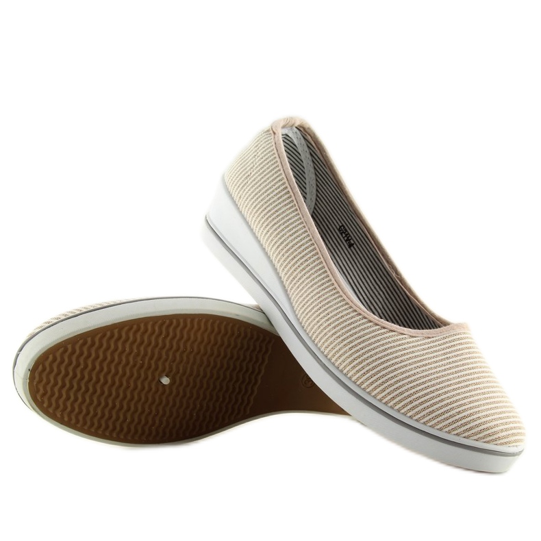 Or c21v Ballerines compensées dorées brun jaune 2