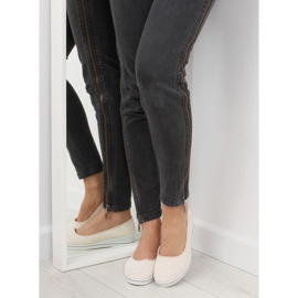 Or c21v Ballerines compensées dorées brun jaune 4