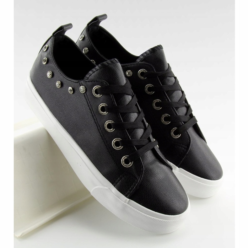 Noir BL122p Baskets noires avec zircons cubiques 2