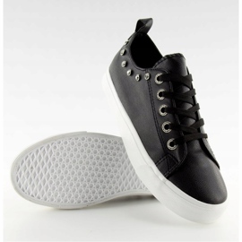 Noir BL122p Baskets noires avec zircons cubiques 1