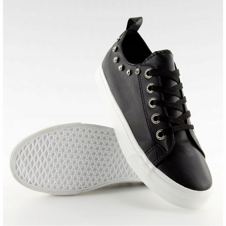 Noir BL122p Baskets noires avec zircons cubiques le noir 1